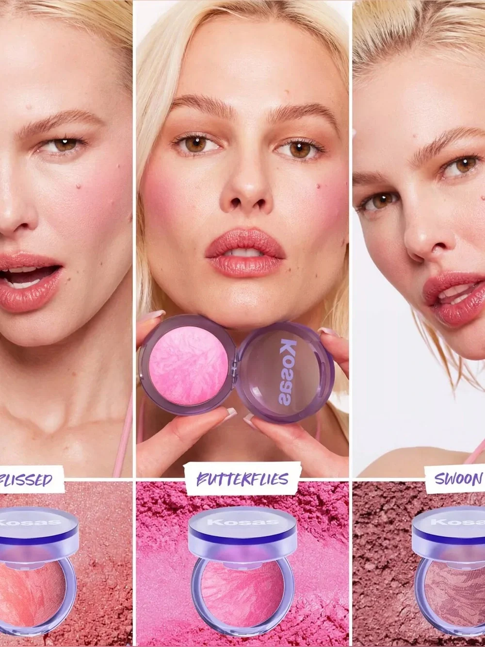 KOSAS BLUSH IS LIFE BAKED TALC-FREE DIMENSIONAL + BRIGHTENING BLUSH;—BLISSED